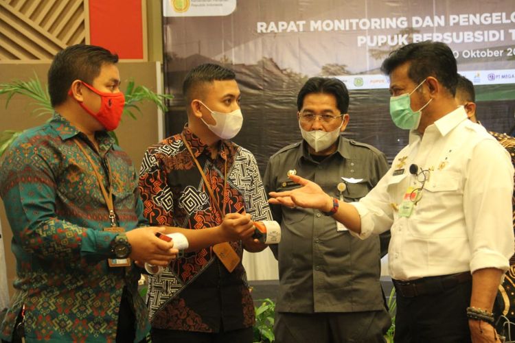 Rapat Monitoring dan Pengelolaan Penyaluran Pupuk Bersubsidi Tahun Anggaran (TA) 2020, Selasa (20/10/2020), di Hotel Claro, Makassar.