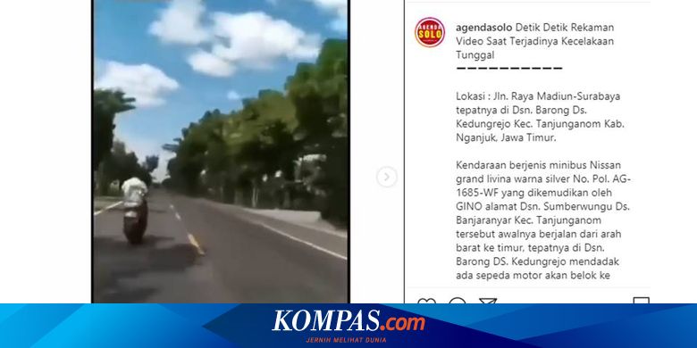 Video Viral Detik Detik Kecelakaan Tunggal Di Nganjuk Ini
