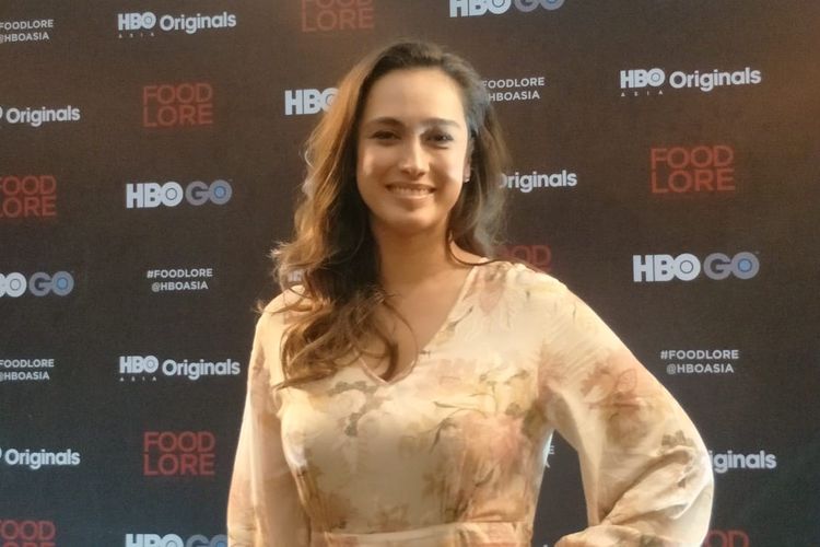 Alexandra Gottardo dalam jumpa pers peluncuran Serial drama antologi HBO, Food Lore di Grand Hyatt, Thamrin, Jakarta Pusat, Kamis, (24/10/2019)