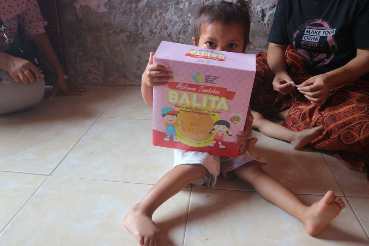 Elsa salah seorang balita stunting di Kelurahan Belawan Sicanang