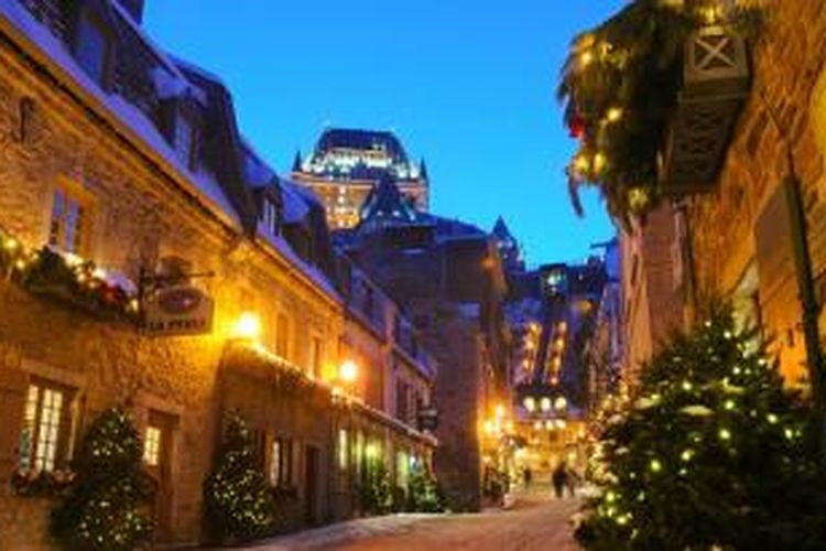 Desa tradisional Quebecco menawarkan suasana natal seperti cerita Dicken Story.