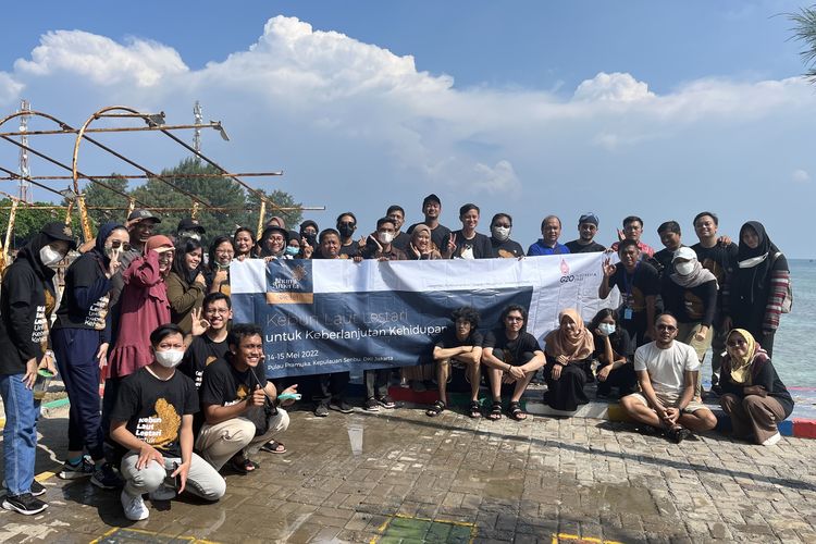 Penerima beasiswa atau awardee Lembaga Pengelola Dana Pendidikan (LPDP) menggelar proyek sosial Kebun Laut Lestari untuk Keberlanjutan Kehidupan pada 14-15 Mei 2022 di Pulau Pramuka, Kepulauan Seribu.