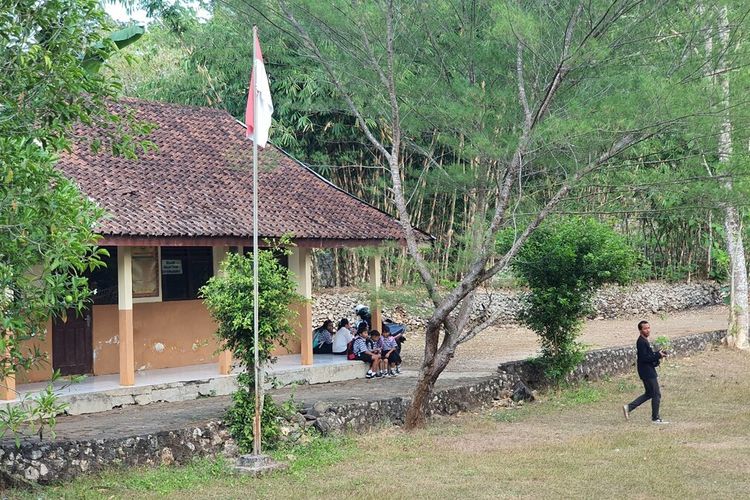 Suasana SD Sanjaya Giring, Paliyan, Gunungkidul. Rabu (21/6/2023)