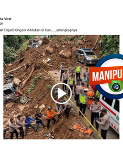 INFOGRAFIK: Narasi Hoaks Longsor pada April 2026, Foto adalah Konten AI