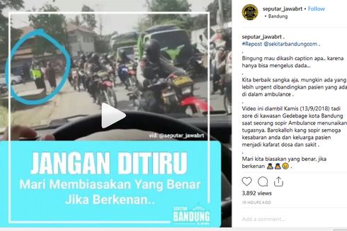 Viral Video Ambulans Terhadang Rombongan Mobil Polisi