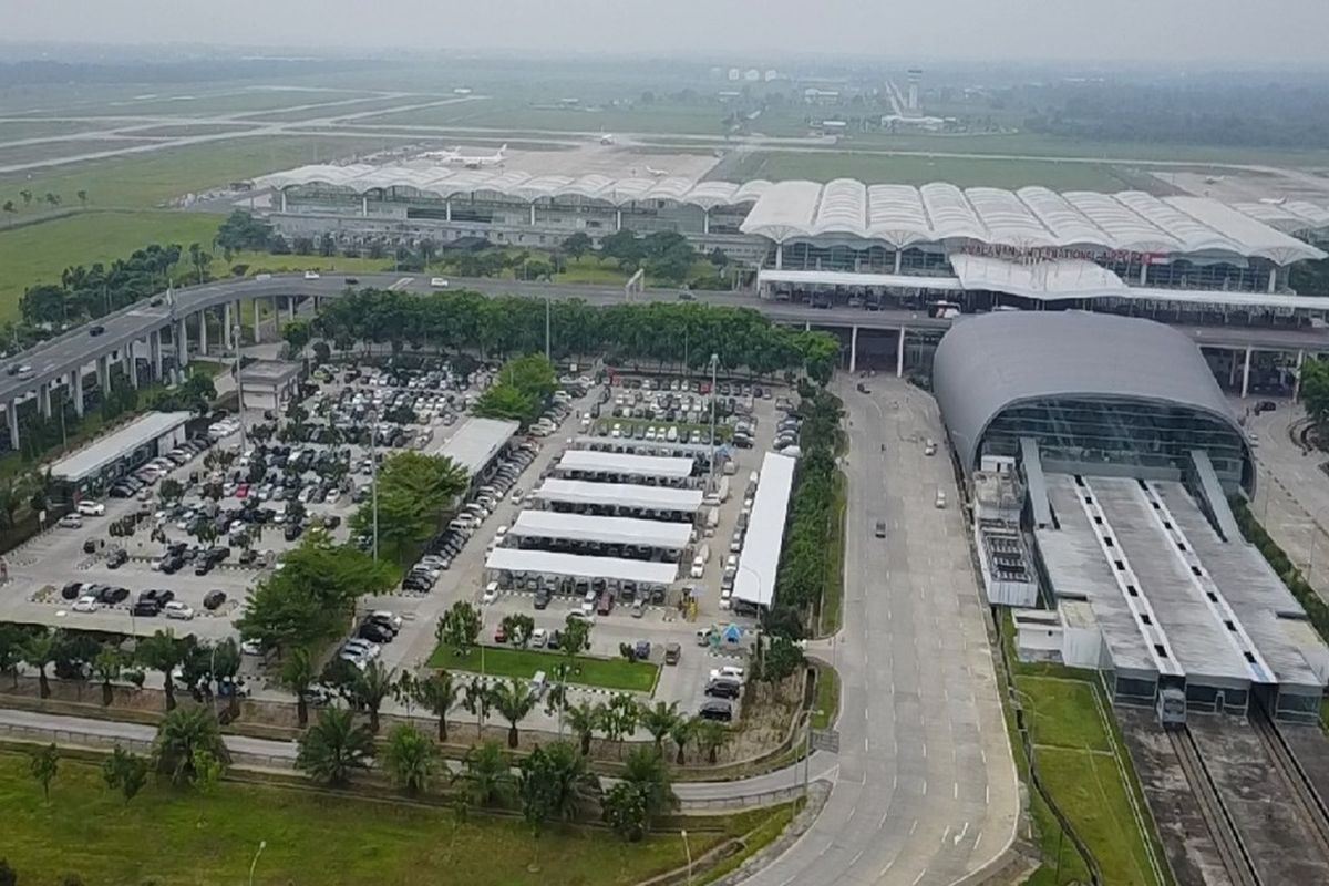 An illustration of Kualanamu International Airport on Sumatra island. 