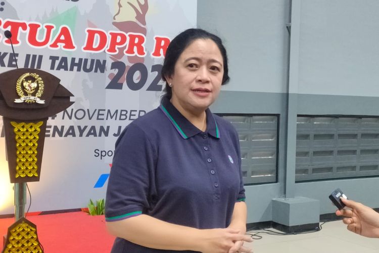 Ketua DPR Puan Maharani di area Sport Centre, Kompleks Parlemen Senayan, Jakarta, Selasa (1/11/2022).