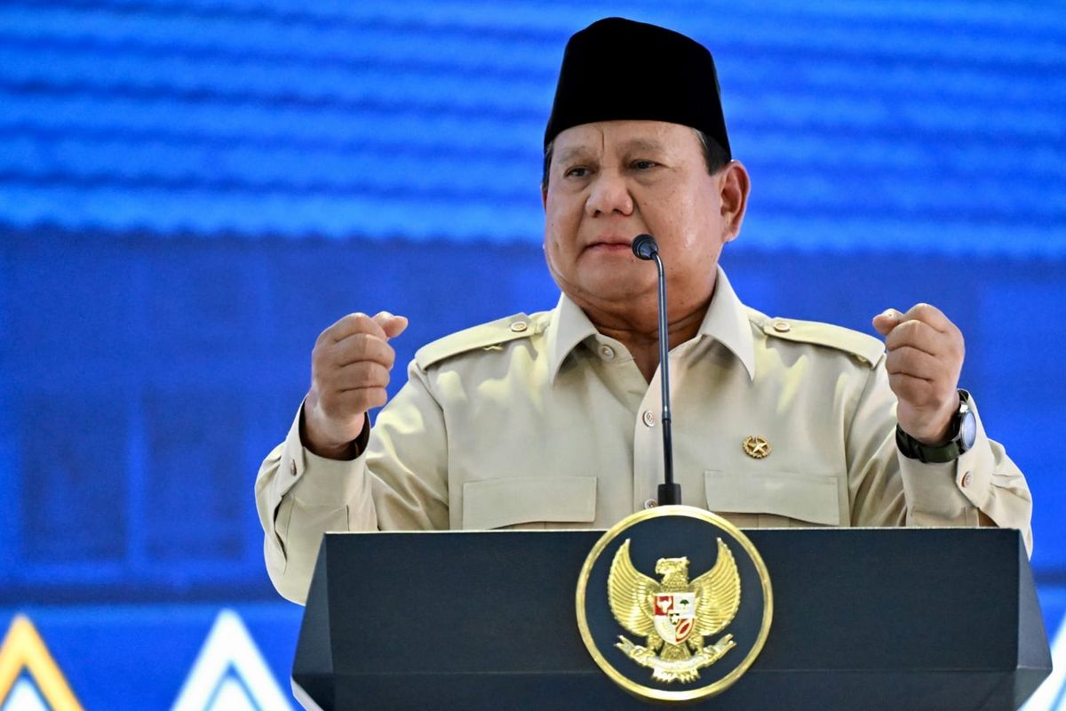 Presiden RI Prabowo Subianto dalam peresmian Kilang Minyak Refinery Development Master Plan (RDMP) Balikpapan, Kalimantan Timur, Senin (12/1/2026).&nbsp;