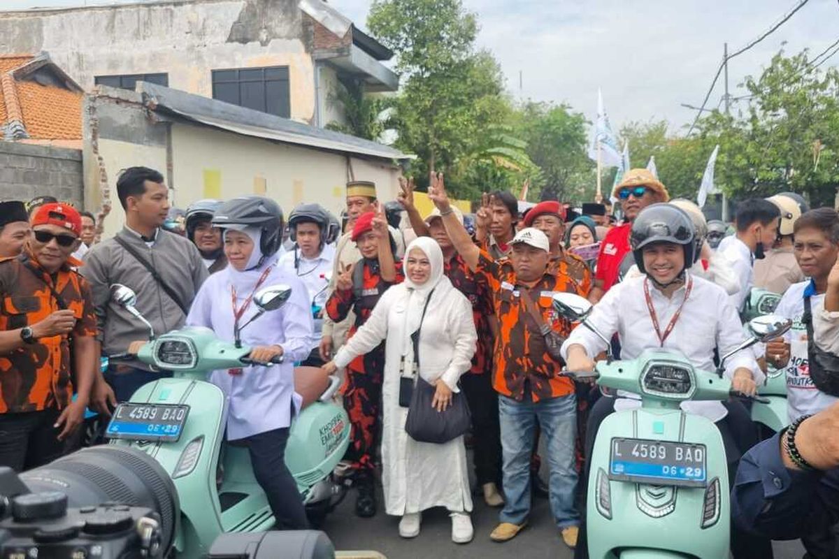 Khofifah - Emil mendaftar ke KPU Jatim, Rabu (28/8/2024).