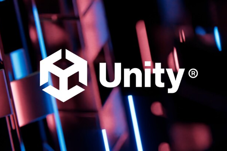 Ilustrasi logo mesin game Unity.
