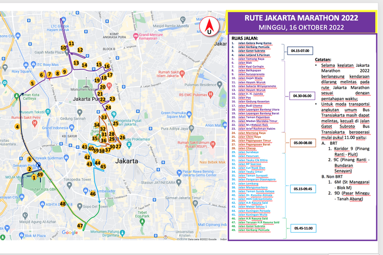 Rute Jakarta Maraton 2022