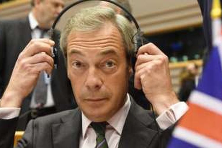 Pemimpin Partau UKIP yang pro-Brexit, Nigel Farage.