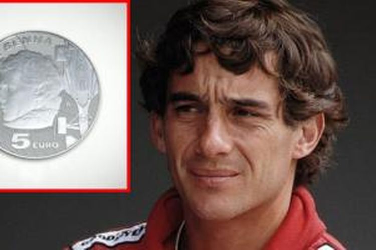 Legenda Formula 1 Ayrton Senna. (Insert koin 5 Euro Senna)