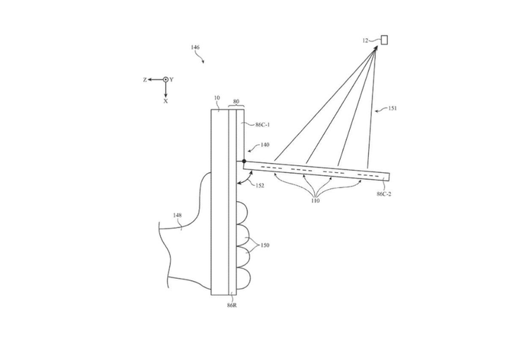 Ilustrasi desain casing iPhone dengan antena satelit yang diajukan Apple dalam dokumen paten Electronic Device and Case with Satellite Communication Capabilities. 