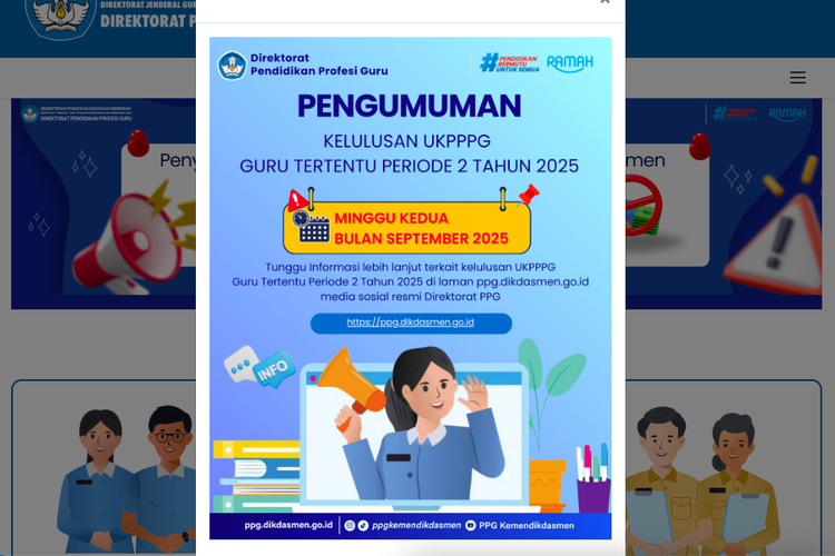 Pengumuman Kelulusan PPG 2025 Sudah Keluar! Cek Nama Peserta Lulus di BPPP Kemendikbud