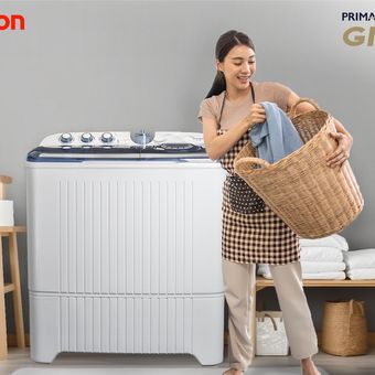 Ilustrasi mesin cuci Primadona Giant dari POLYTRON.