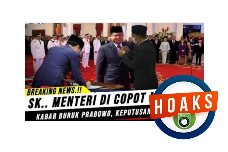 Hoaks, Prabowo Subianto dicopot dari jabatan Menteri Pertahanan