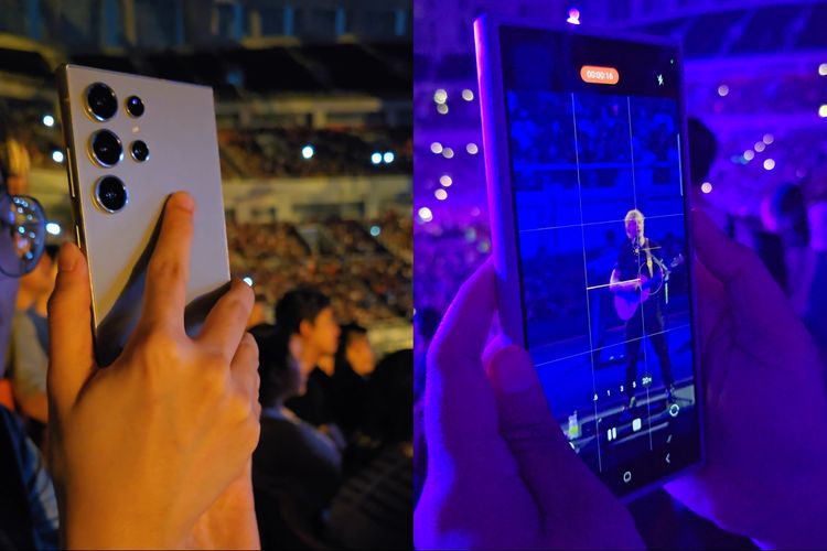 Samsung S24 Ultra dibawa ke konser Ed Sheeran Jakarta. Ponsel ini bisa diandalkan untuk merekam fancam konser Ed Sheeran dari tribun JIS.
