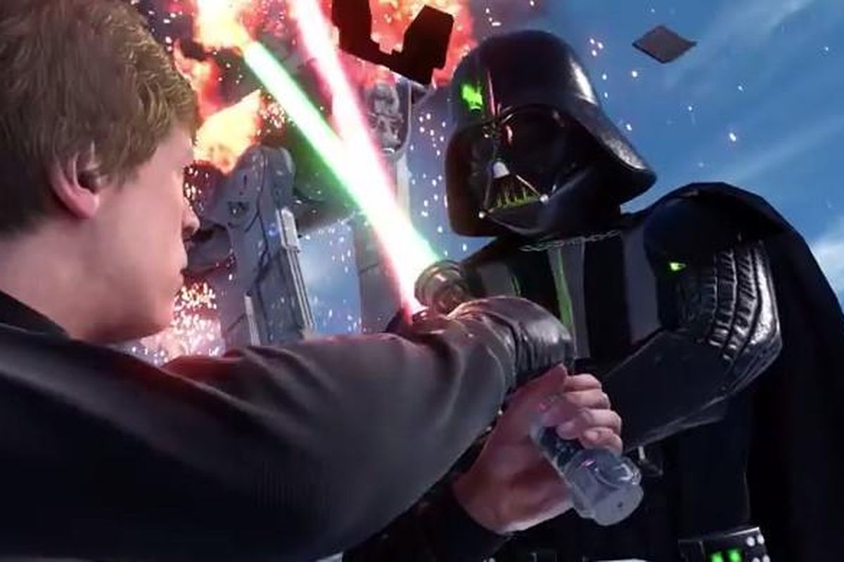 Adegan duel lightsaber di Star Wars Battlefront