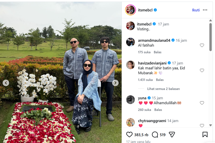 BCL dan Tiko Aryawardhana Ziarah ke Makam Ashraf Sinclair di Hari Lebaran 