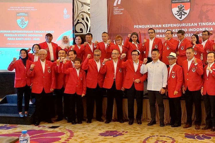 Pengukuhan kepengurusan tingkat pusat (KTP) Federasi Kempo Indonesia (FKI) masa bakti 2022-2026 yang berlangsung di Ballroom Hotel JS Luwansa, Kuningan, Jakarta, Sabtu, 03 September 2022.