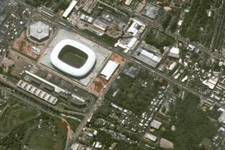 Sadion Arena Amazonia di kota Manaus yang akan jadi tuan rumah empat pertandingan Piala Dunia 2014 di Brasil.
