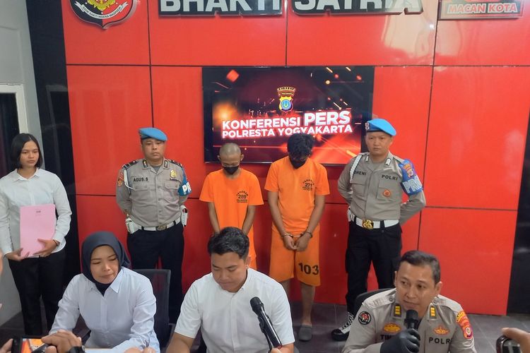 Polresta Yogyakarta tampilkan pelaku TPPO anak di Mapolresta Yogyakarta, Senin (19/8/2023)