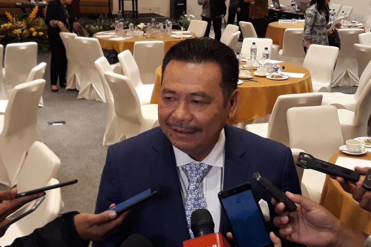 Pengacara Otto Hasibuan di Hotel Le Meridien, Jakarta, Rabu (25/7/2018).