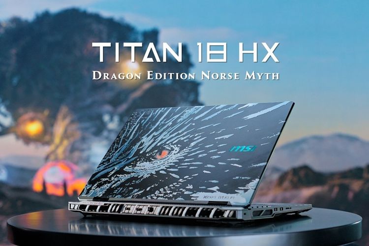 Titan 18 HX menampilkan motif naga 3D yang dibuat dengan teknik etsa logam tingkat lanjut. 