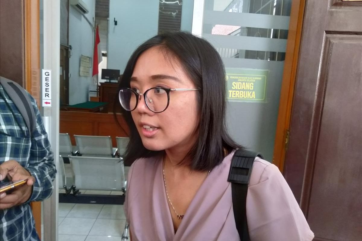 Pengacara LBH Oky Wirata Siagian di Pengadilan Negeri Jakarta Selatan, Rabu (17/7/2019).