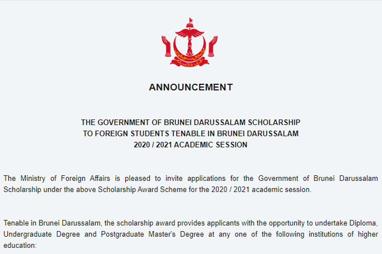 Beasiswa Pemerintah Brunei Darussalam