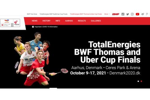 Thomas Cup dan Uber Cup 2020: Pembagian Grup dan Jadwal Pertandingan