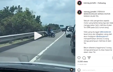 Pengendara Motor Masuk Tol, Bisa Kena Denda Rp 500.000