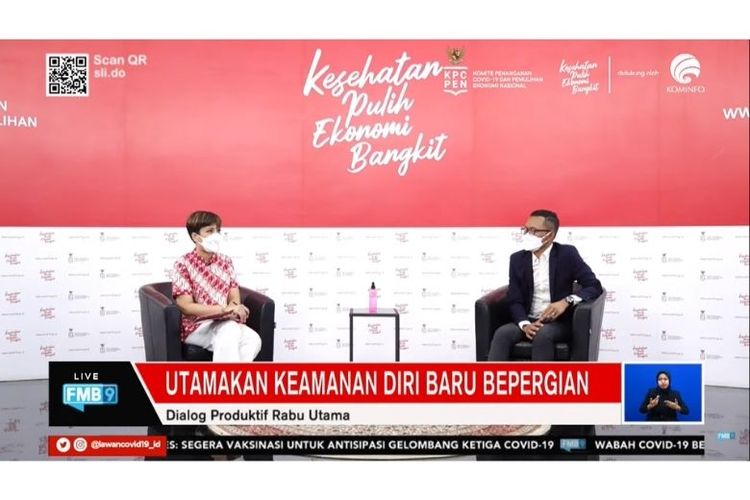 Dialog Produktif Media Center Forum Merdeka Barat 9 (FMB 9) - Komite Penanganan Covid-19 dan Pemulihan Ekonomi Nasional (KPCPEN), Rabu (3/11/2021). 