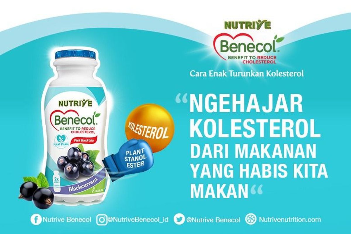 Nutrive Benecol mampu membantu menurunkan kolesterol. 