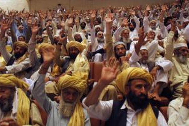 Beginilah suasana sidang Jirga di Pakistan.
