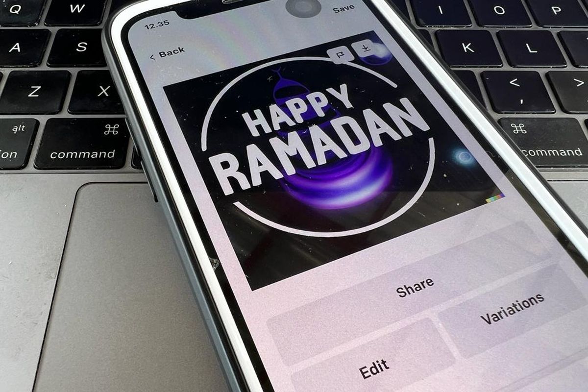 Gambar menyambut bulan Ramadhan 2023 yang dibuat melalui Dall-E.