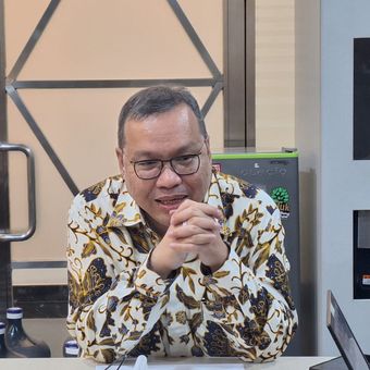 Direktur Utama BEI Iman Rachman ketika ditemui di press room BEI, Kamis (17/10/2024).