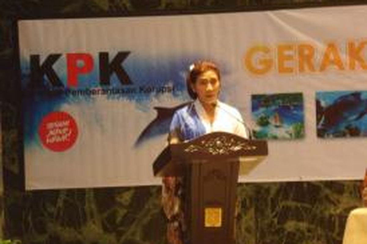 Menteri Kelautan dan Perikanan Susi Pudjiastuti saat memberi pengarahan dalam Seminar 