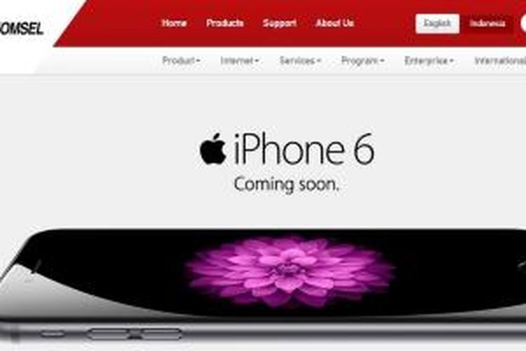 Pada situs resmi Telkomsel, ada pengumuman bahwa iPhone 6 akan segera disediakan