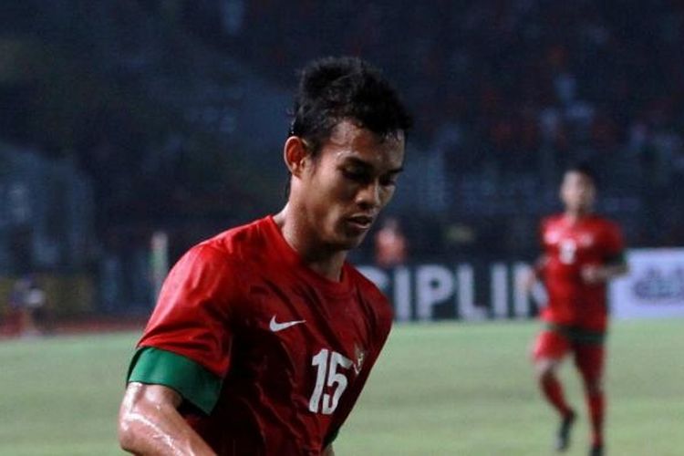 Pemain Timnas Indonesia U-19, Maldini Pali dengan nomor punggung 15.