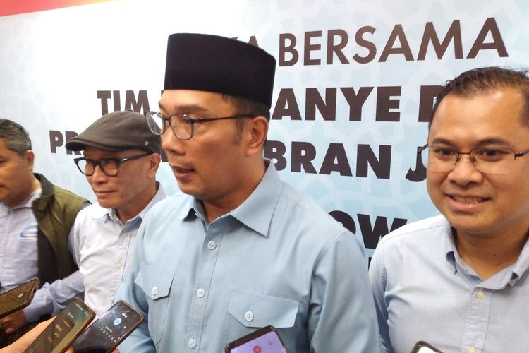 Ridwan Kamil usai acara pembubaran TKD Prabowo Gibran Jabar di Hotel Horison, Kota Bandung, Jawa Barat, Sabtu (23/3/2024).