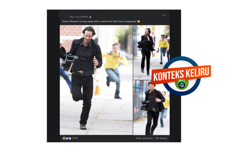 Foto Keanu Reeves saat syuting film Generation Um pada 2010 dibagikan dengan konteks keliru