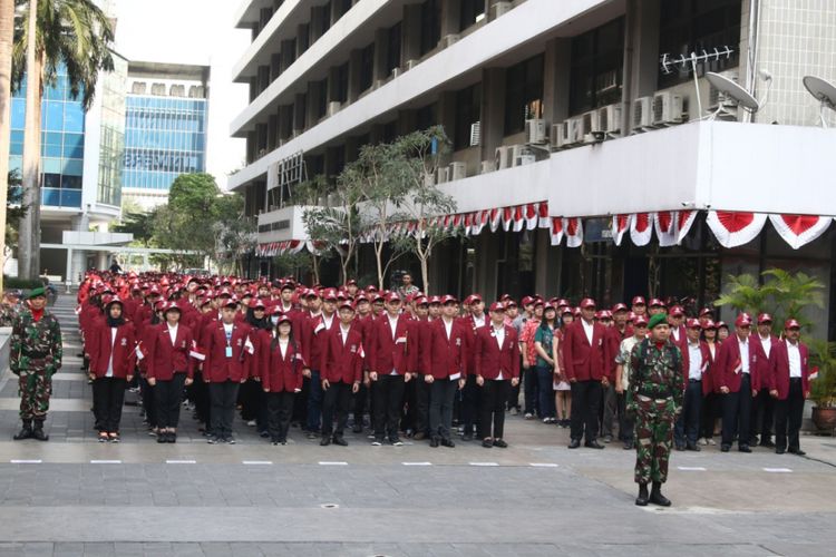 Untar bersama TNI dan Polri mengadakan upacara gabungan dalam Peringatan Hari Kemerdekaan ke-73 RI (17/8/2018) 