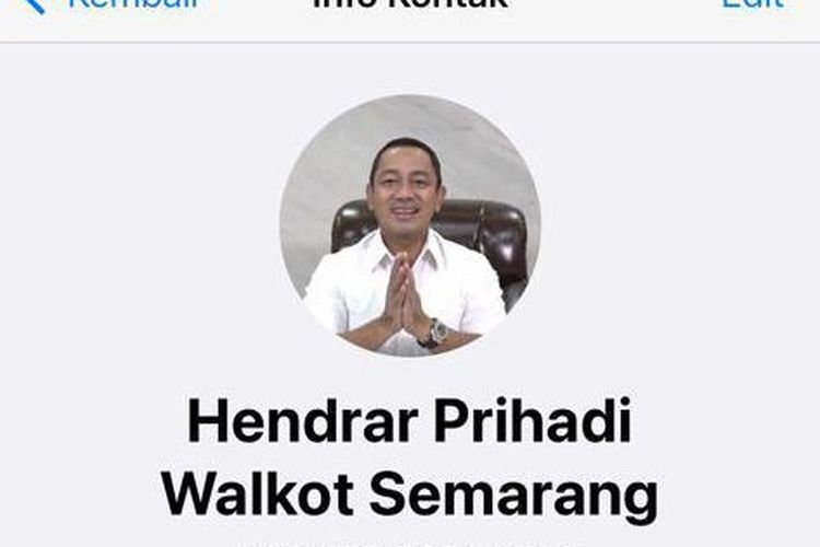 Akun WhatsApp yang ngaku Wali Kota Semarang 