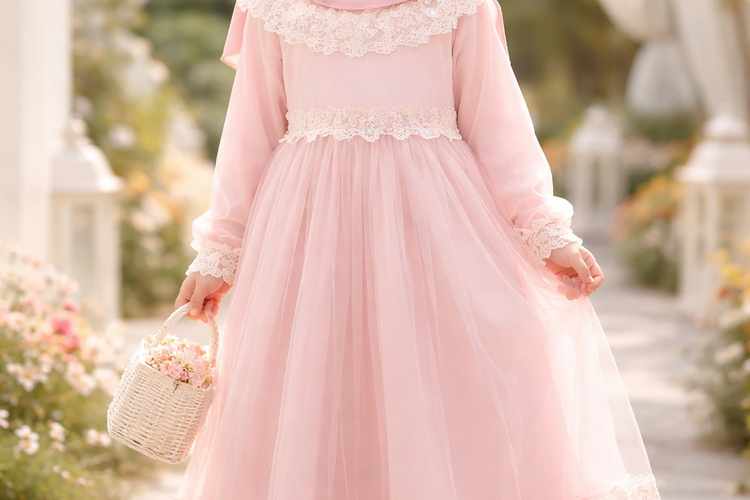 Tren Baju Lebaran Anak Perempuan 2026: Gamis Dua Layer dan Renda Pastel.