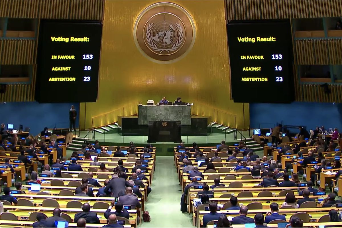 Sidang Umum PBB mengeluarkan resolusi untuk gencatan senjata perang Israel-Hamas pada Selasa (12/12/2023).