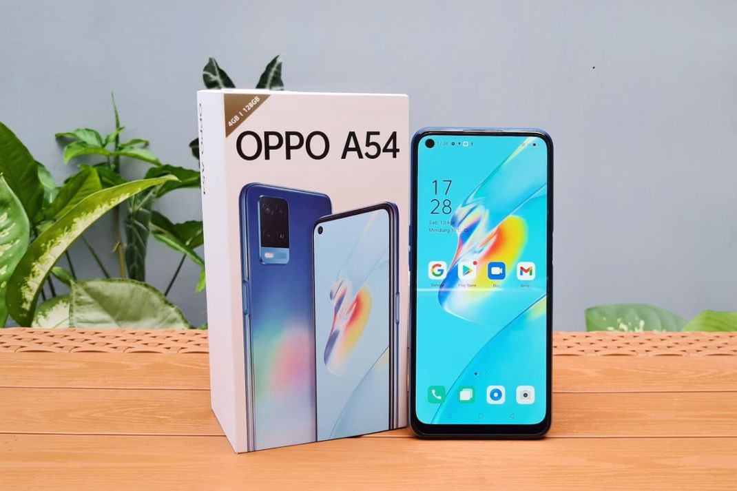 Tampilan layar depan Oppo A54