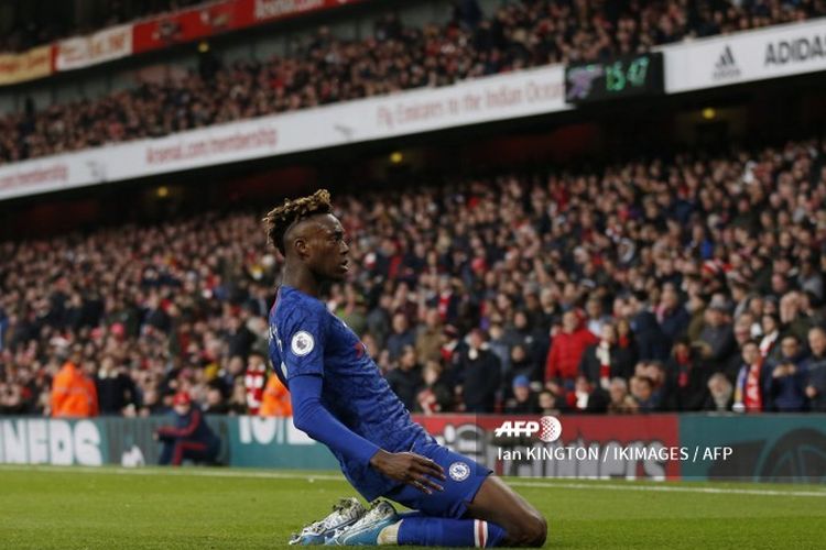 Penyerang Chelsea, Tammy Abraham, menjadi pahlawan timnya pada laga Arsenal vs Chelsea dalam lanjutan pekan ke-20 Liga Inggris 2019-2020.