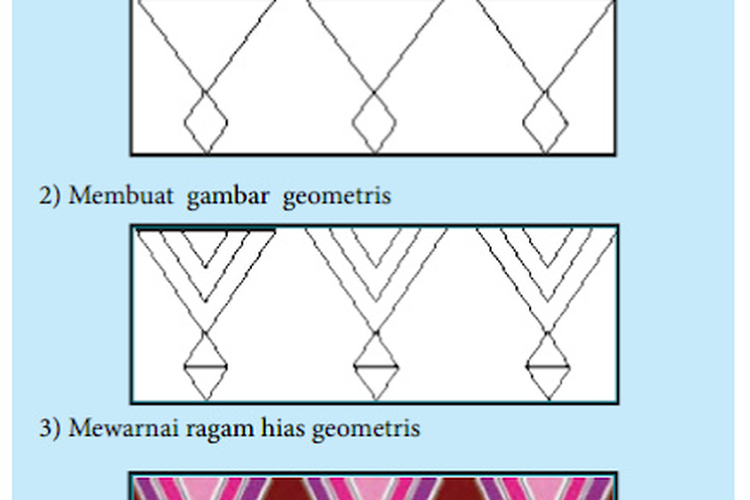 teknik menggambar ragam hias geometris